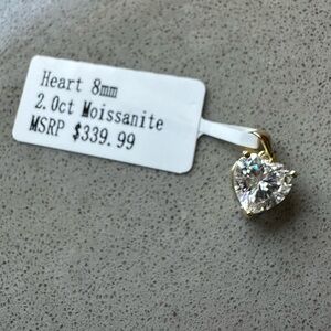 NEW GRA Certified 2.0ctw Moissanite Heart Pendant 18k Gold Over Sterling Silver